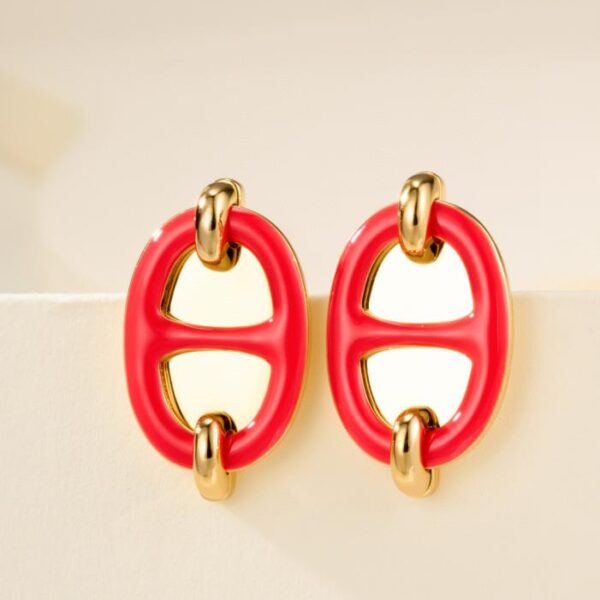 replica,repliche,fake,1:1,earrings,bracelet,ring,jewelry Nuovi orecchini smaltati a forma di naso di maiale (I23RZ)