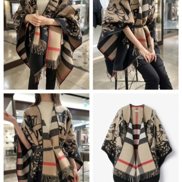 replica,repliche,fake,1:1,earrings,bracelet,ring,jewelry L’ultima mantella jacquard double-face con motivo cavaliere di Burberry (IPLR7)