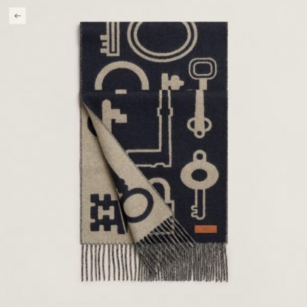 Sciarpa in cashmere double face con chiave Hermes (DTBAA)