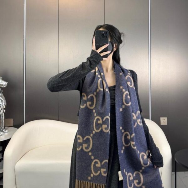 replica,repliche,fake,1:1,earrings,bracelet,ring,jewelry Sciarpa Big G Tassel, stile classico, double face, con nappa jacquard Big G (NW6FJ)