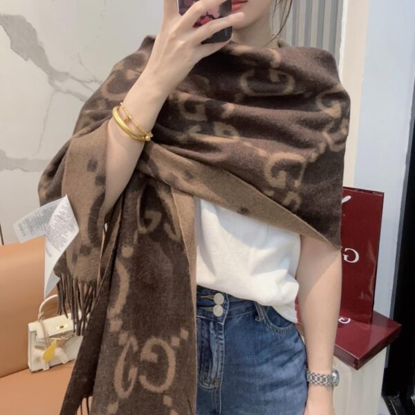 replica,repliche,fake,1:1,earrings,bracelet,ring,jewelry Gucci New Big G Sciarpa in cashmere double-face (KLCW2)