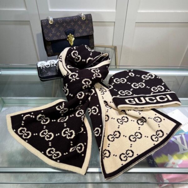 replica,repliche,fake,1:1,earrings,bracelet,ring,jewelry GUCCI set classico cappello + sciarpa cashmere lana di coniglio qualità (G8HMC)