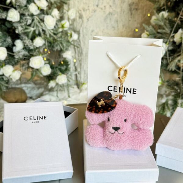 replica,repliche,fake,1:1,earrings,bracelet,ring,jewelry Ciondolo a forma di cuore con cucciolo di peluche CELINE Arc de Triomphe a 8 colori (8EDN3)