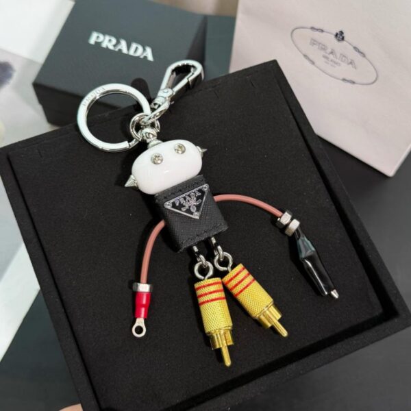 replica,repliche,fake,1:1,earrings,bracelet,ring,jewelry Portachiavi con ciondolo a forma di robot Prada (5IIFS)