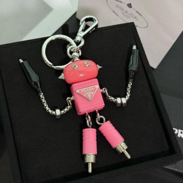 replica,repliche,fake,1:1,earrings,bracelet,ring,jewelry Portachiavi con ciondolo a forma di robot Prada (95MKO)