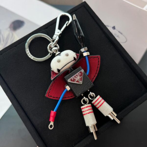 replica,repliche,fake,1:1,earrings,bracelet,ring,jewelry Portachiavi con ciondolo e gancio per borsa Prada Robot (LOM36)