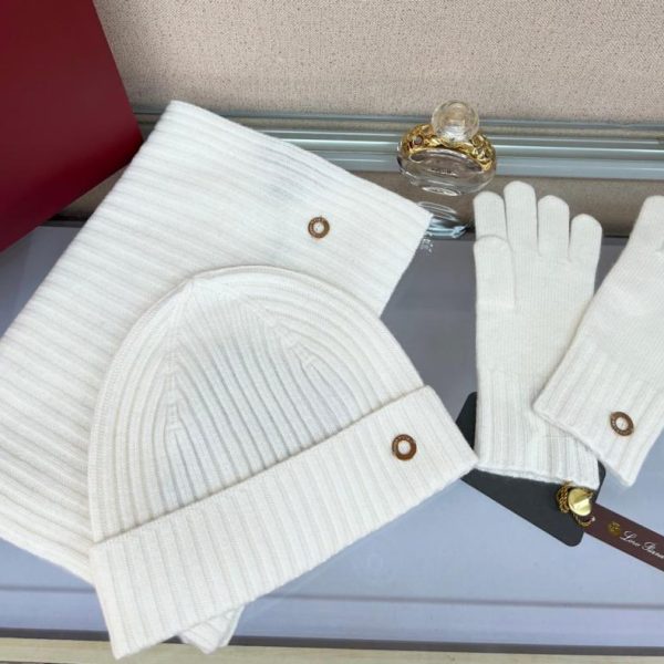 replica,repliche,fake,1:1,earrings,bracelet,ring,jewelry Completo lavorato a maglia in cashmere Loro Piana con bordo affusolato, cappello in 100% cashmere (68MAX)
