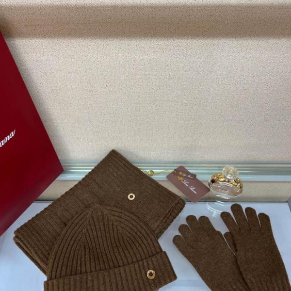 replica,repliche,fake,1:1,earrings,bracelet,ring,jewelry Completo in maglia di cashmere Loro Piana con bordo affusolato, cappello in 100% cashmere (BB7OQ)
