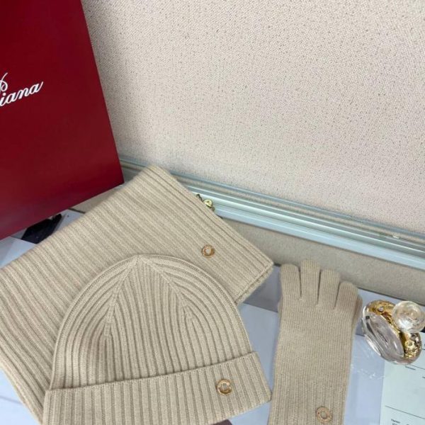 replica,repliche,fake,1:1,earrings,bracelet,ring,jewelry Completo lavorato a maglia in cashmere Loro Piana con bordo affusolato, cappello in 100% cashmere (JN6KW)