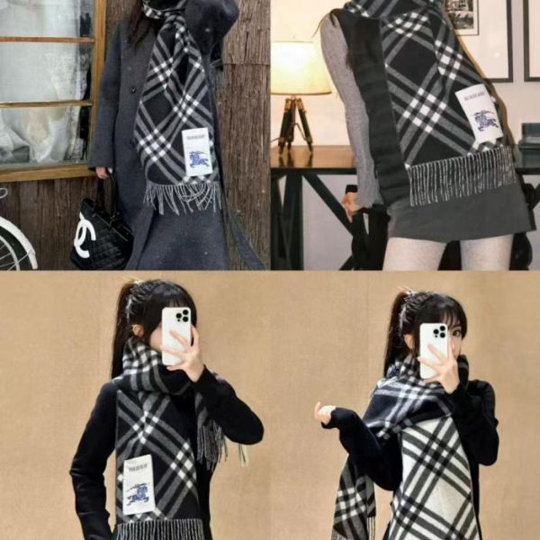 replica,repliche,fake,1:1,earrings,bracelet,ring,jewelry La nuova sciarpa tartan in cashmere di Burberry (LHNNY)