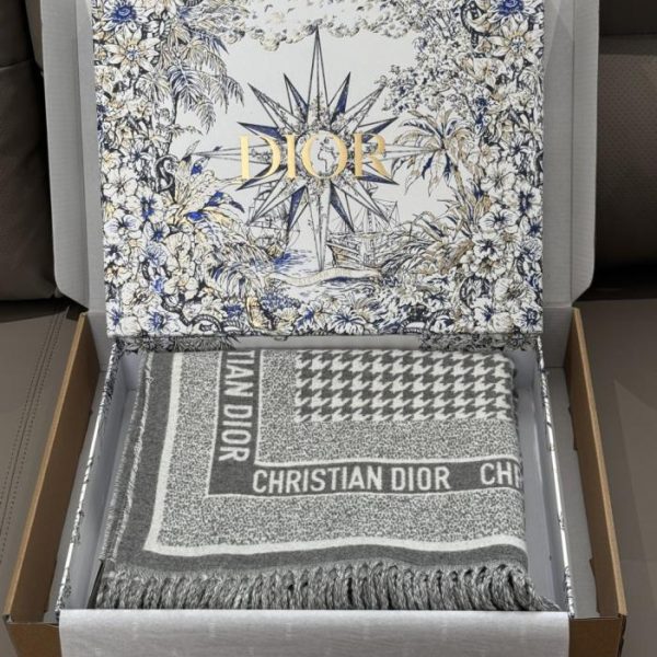 replica,repliche,fake,1:1,earrings,bracelet,ring,jewelry Scialle reversibile Dior grigio chiaro pied de poule (UODDG)