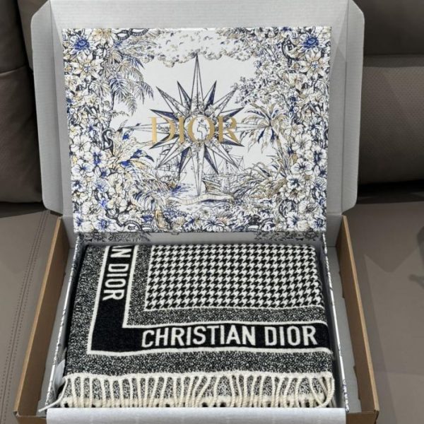 replica,repliche,fake,1:1,earrings,bracelet,ring,jewelry Scialle reversibile Dior pied de poule bianco e nero (TCU4G)