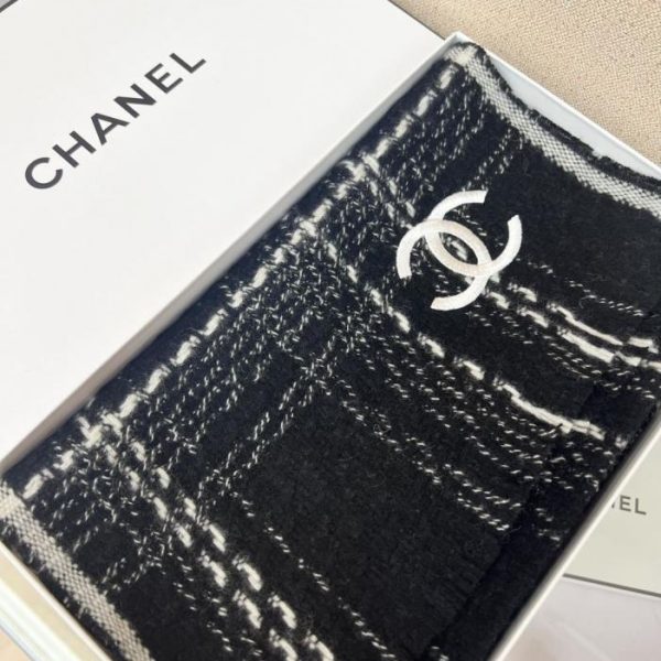 replica,repliche,fake,1:1,earrings,bracelet,ring,jewelry Sciarpa in cashmere lavorato a maglia con doppia C di Chanel (V1QVG)