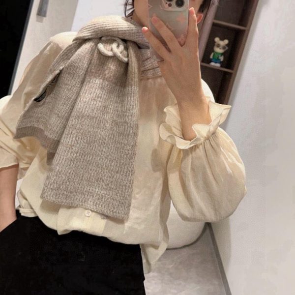 replica,repliche,fake,1:1,earrings,bracelet,ring,jewelry Chanel Autunno/Inverno Nuovi Arrivi 24b Sciarpa in maglia/Sciarpa lunga in maglia di cashmere (D4FRA)