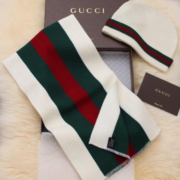 replica,repliche,fake,1:1,earrings,bracelet,ring,jewelry RGC1606 Set sciarpa e cappello in lana a righe rosse e verdi Gucci Classic (4Z5ZD) in 3 colori
