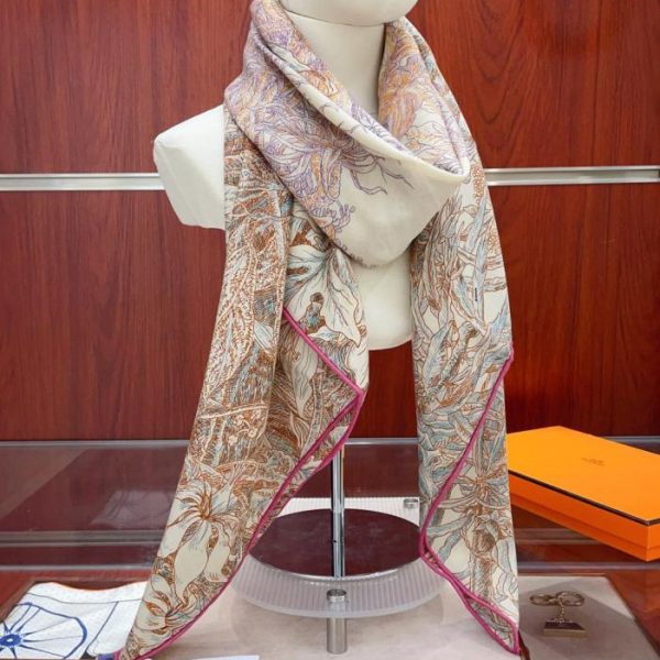 replica,repliche,fake,1:1,earrings,bracelet,ring,jewelry Fazzoletto in cashmere Hermès Palermo Botanical Garden (GJ9D5)