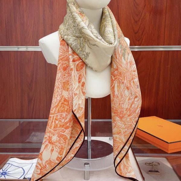 replica,repliche,fake,1:1,earrings,bracelet,ring,jewelry Fazzoletto in cashmere Hermès Palermo Botanical Garden (FZ1WB)
