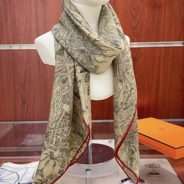 replica,repliche,fake,1:1,earrings,bracelet,ring,jewelry Fazzoletto in cashmere Hermès Palermo Botanical Garden (E0EII)