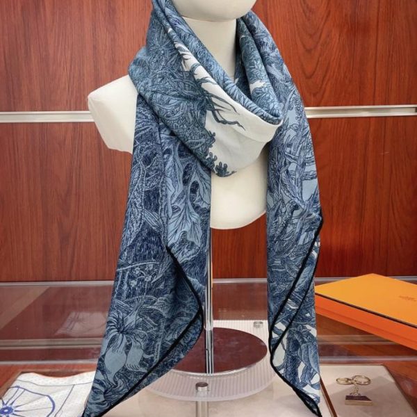 replica,repliche,fake,1:1,earrings,bracelet,ring,jewelry Fazzoletto in cashmere Hermès Palermo Botanical Garden (LOVVB)