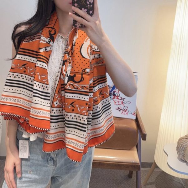 replica,repliche,fake,1:1,earrings,bracelet,ring,jewelry Sciarpa Hermès reversibile in velluto color Amazon Festival (2 CIL4)