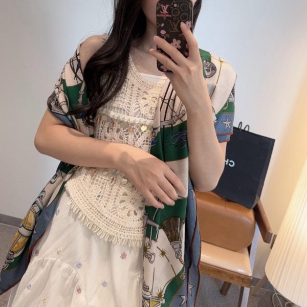 replica,repliche,fake,1:1,earrings,bracelet,ring,jewelry Hermès Starry Night Chorus Double-face Tone Velvet (ZIQE3)
