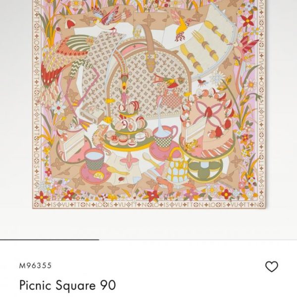 replica,repliche,fake,1:1,earrings,bracelet,ring,jewelry LV 5418 Momme Double-face 90x90cm Twill di seta LV “Picnic” (WR9IY)