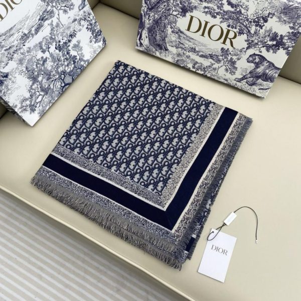 replica,repliche,fake,1:1,earrings,bracelet,ring,jewelry Scialle/foulard Dior con stampa monogramma classica e misto seta e lana (7FJ80)