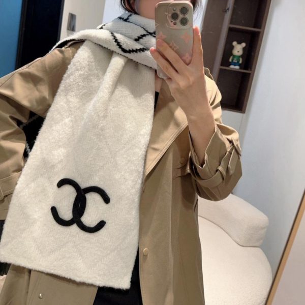 replica,repliche,fake,1:1,earrings,bracelet,ring,jewelry CHANEL Autunno/Inverno Nuova Sciarpa in Maglia/Sciarpa Lunga in Maglia di Cashmere (B18EO)