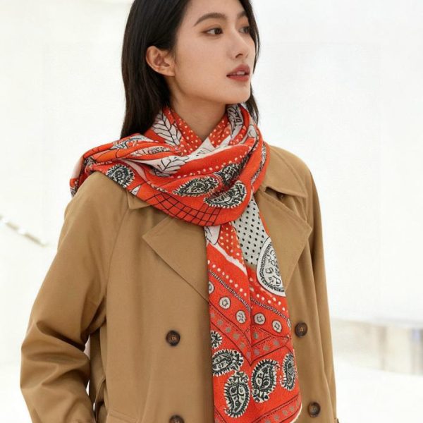 replica,repliche,fake,1:1,earrings,bracelet,ring,jewelry Fazzoletto reversibile in cashmere Hermès dello stesso colore (RQ5SK)