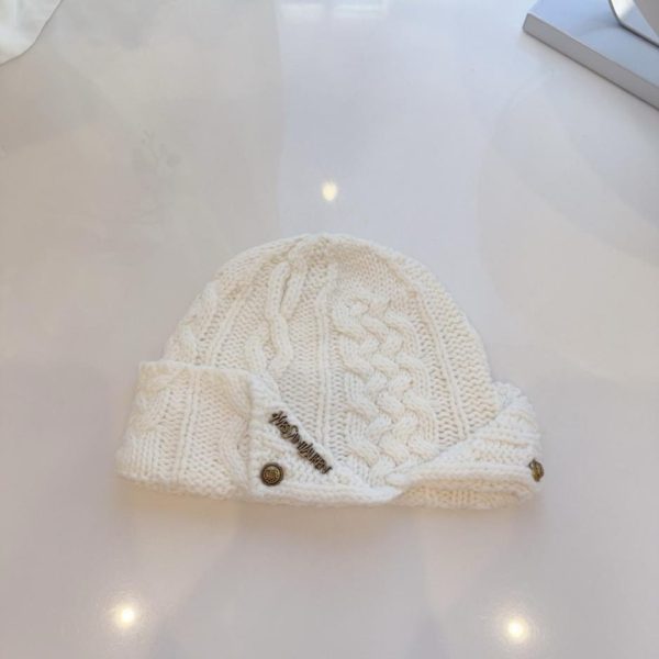 replica,repliche,fake,1:1,earrings,bracelet,ring,jewelry Berretto lavorato a maglia in lana vergine Saint Laurent con motivo jacquard e berretto unico monofacciale (NZUW7)