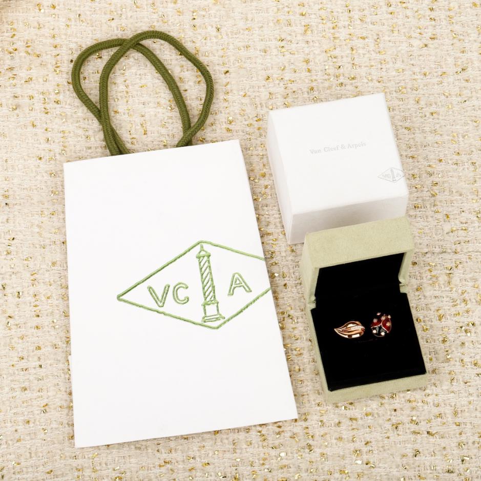 replica,repliche,fake,1:1,earrings,bracelet,ring,jewelry Contatore / Anello coccinella personalizzabile con oro vero e diamanti, serie Lucky Spring (OS67L)