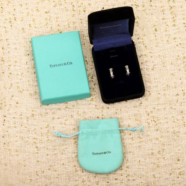 replica,repliche,fake,1:1,earrings,bracelet,ring,jewelry Contatore / Orecchini Tiffany Cross, realizzati su misura con vero oro e diamanti; orecchini con diciotto pietre (ZVY8Z)