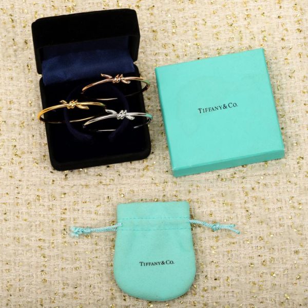 replica,repliche,fake,1:1,earrings,bracelet,ring,jewelry Contatore / Bracciale intrecciato senza diamanti, personalizzabile con oro vero e diamanti, della serie Tiffany Knot (X9M35).