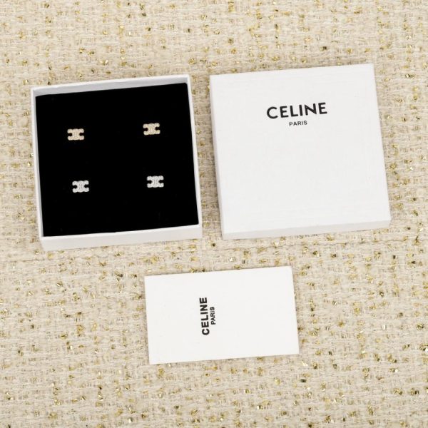replica,repliche,fake,1:1,earrings,bracelet,ring,jewelry Contatore / 【Orecchini con logo Celine Arc de Triomphe e diamanti interi】(VVHSZ)