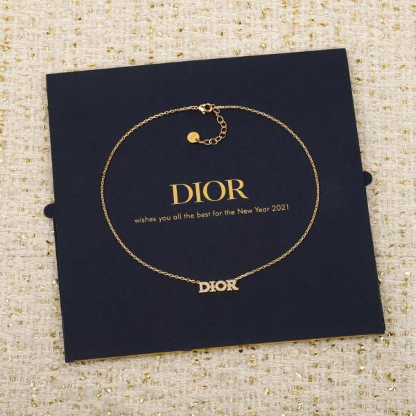 replica,repliche,fake,1:1,earrings,bracelet,ring,jewelry Contatore / 【Collana con lettera a catena di diamanti Dior】(1TO2R)