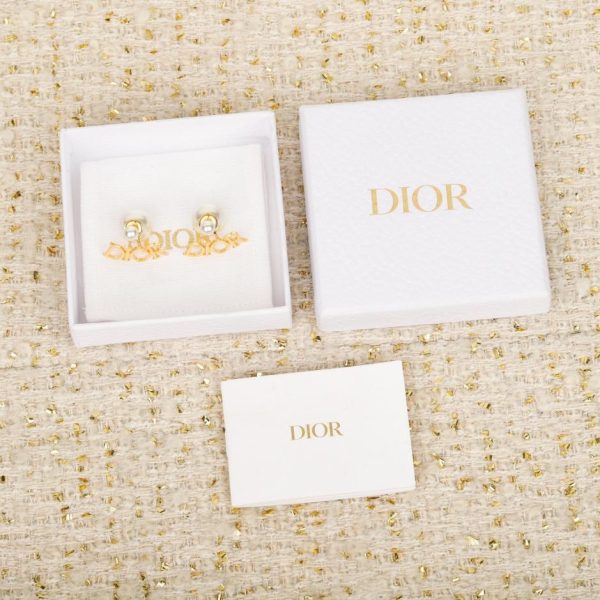 replica,repliche,fake,1:1,earrings,bracelet,ring,jewelry Contatore / 【Orecchini con doppia perla e pendente a forma di lettera Dior】(LRT17)