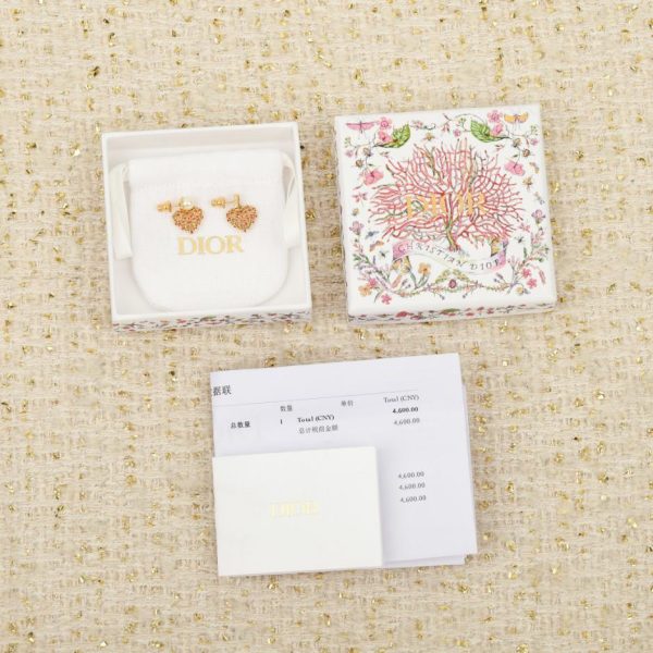 replica,repliche,fake,1:1,earrings,bracelet,ring,jewelry Contatore / 【Orecchini a cuore con perline Dior CD】(ISFWK)