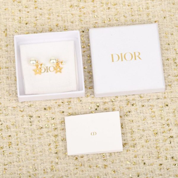 replica,repliche,fake,1:1,earrings,bracelet,ring,jewelry Contatore / 【Orecchini a bottone con perle e stella a cinque punte Dior 25】(CKO4J)