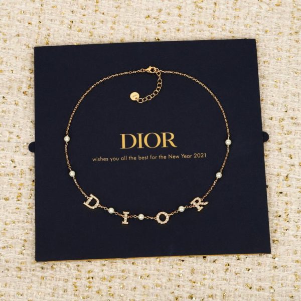 replica,repliche,fake,1:1,earrings,bracelet,ring,jewelry Contatore / [Collana con monogramma Dior e diamanti] (YFN4O)