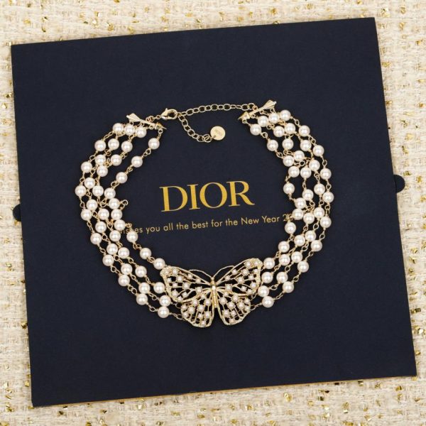 Contatore / 【Collana di perle traforate a farfalla Dior a 3 strati】(8ODZ6)