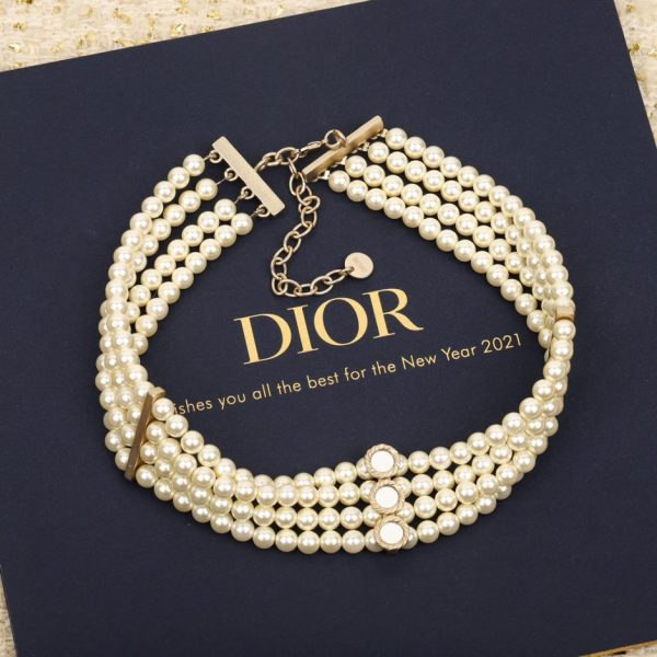 Contatore / 【Dior Multi-Mirror Choker a doppio strato di perle】(LAZYN)