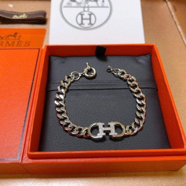 replica,repliche,fake,1:1,earrings,bracelet,ring,jewelry Contatore / Nuovo bracciale Hermes, versione in platino più spessa (Q8MZ6)