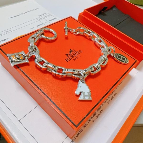 replica,repliche,fake,1:1,earrings,bracelet,ring,jewelry Contatore / Nuovo bracciale Hermes, versione in platino più spessa (YD8ZB)