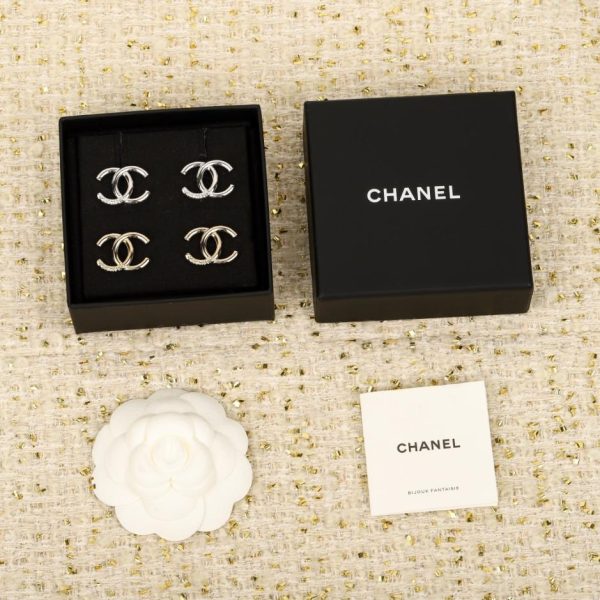 Contatore / 【Orecchini a bottone Chanel con doppia C liscia】(FQGRF)