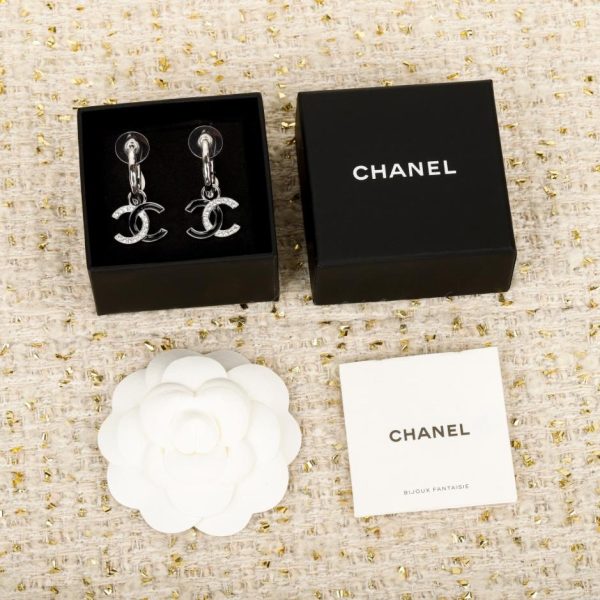 Contatore / 【Orecchini Chanel con doppia C nera e mezzo diamante】(BHAHV)