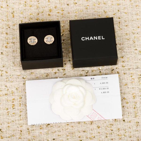 Contatore / 【Orecchini a bottone rotondo Chanel con doppia C】(2CS38)