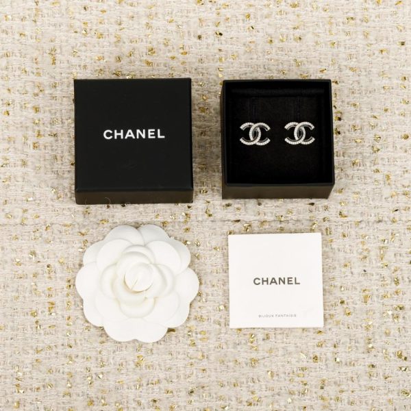 replica,repliche,fake,1:1,earrings,bracelet,ring,jewelry Contatore / 【Orecchini a bottone Chanel in smalto nero e rosa】(IMV7W)