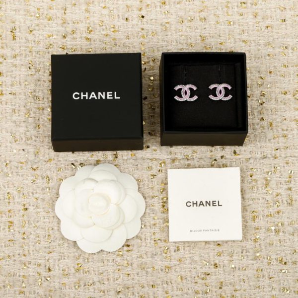 Contatore / 【Orecchini a bottone Chanel in smalto nero e rosa】(BQWN0)