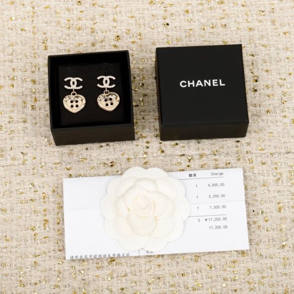 replica,repliche,fake,1:1,earrings,bracelet,ring,jewelry Contatore / 【Orecchini Chanel a forma di cuore con doppia C】(IW5U0)