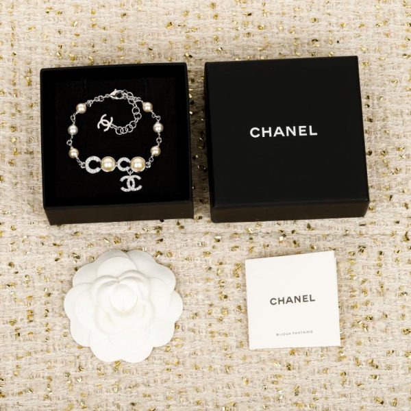 replica,repliche,fake,1:1,earrings,bracelet,ring,jewelry Contatore / 【Bracciale Chanel Coco con perle di strass a doppia C】(ZWNVZ)